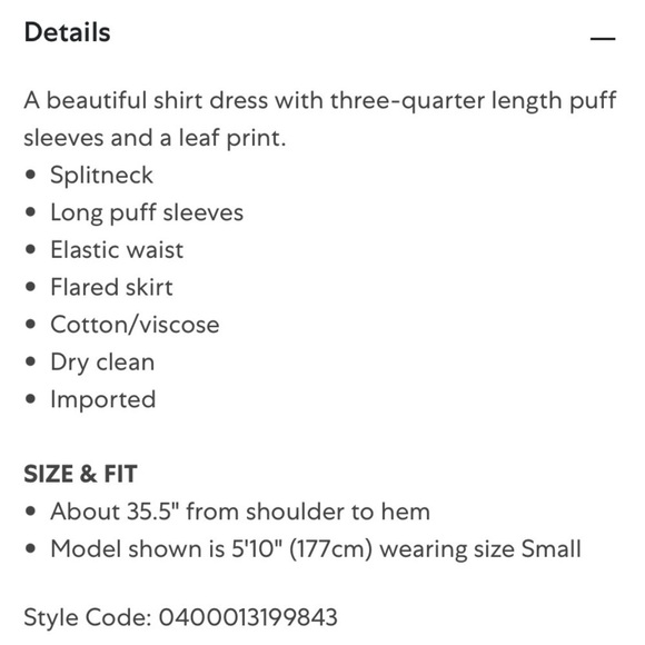 Joie Dress Women’s Size Small Green Black Salama Leaf Printed Puff-Sleeve Dress - Picture 17 of 17